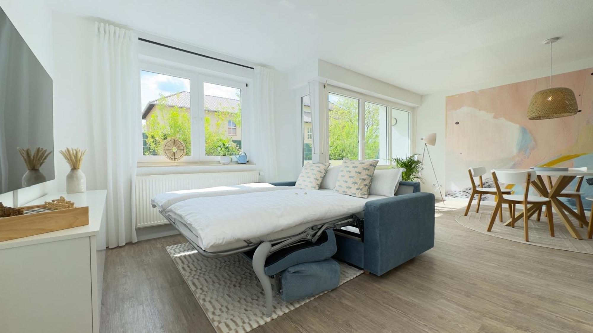 Fewo Am Park - 4P, Boxspringbett, Balkon, Smarttv, Gesundbrunnen, Familienfreundlich Halle  Eksteriør bilde