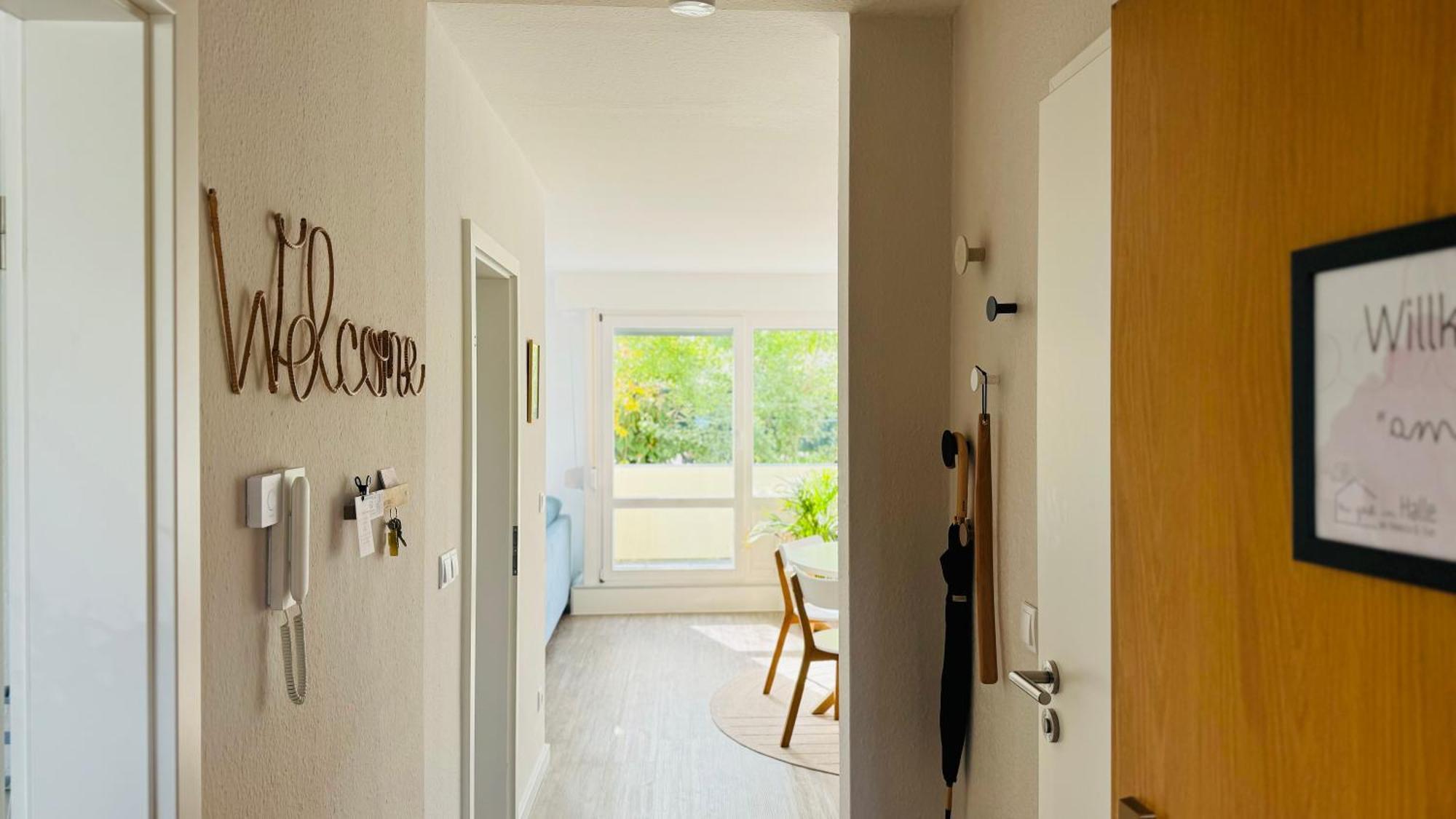 Fewo Am Park - 4P, Boxspringbett, Balkon, Smarttv, Gesundbrunnen, Familienfreundlich Halle  Eksteriør bilde
